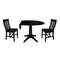 International Concepts Round 42 in Round Top Pedestal Table with 2 Chairs, Black, 42 in W, 42 in L, 30.3 in H, Wood, Black K46-42DPT-27B-C61-2 - alternate 6